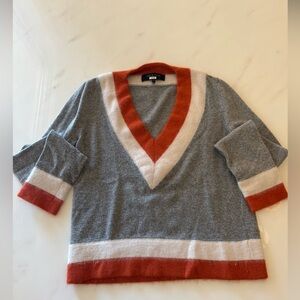 rag & bone Talia Cricket Tennis Varsity V Neck Sweater